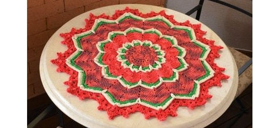 Рождественская салфетка крючком. Схема